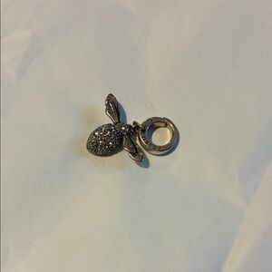 Vintage Fossil Silver Bee Charm